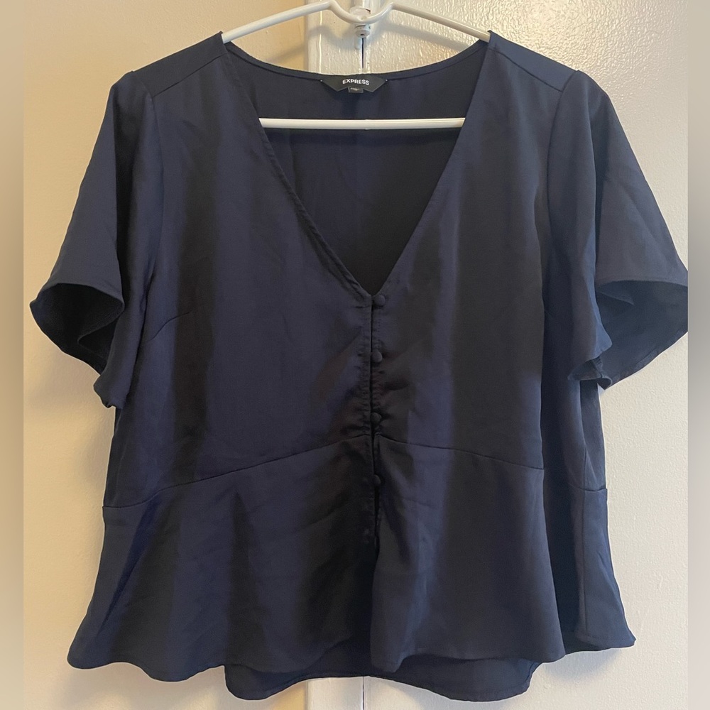 Black v-neck blouse